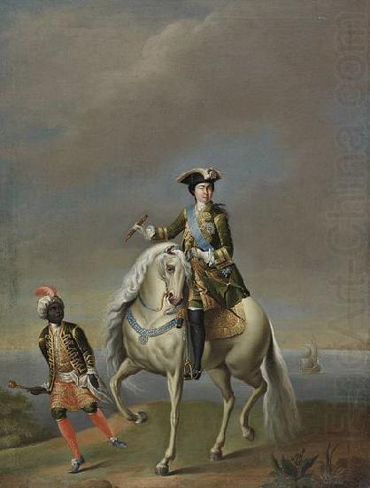 Equestrian portrait of Empress Catherine I, unknow artist